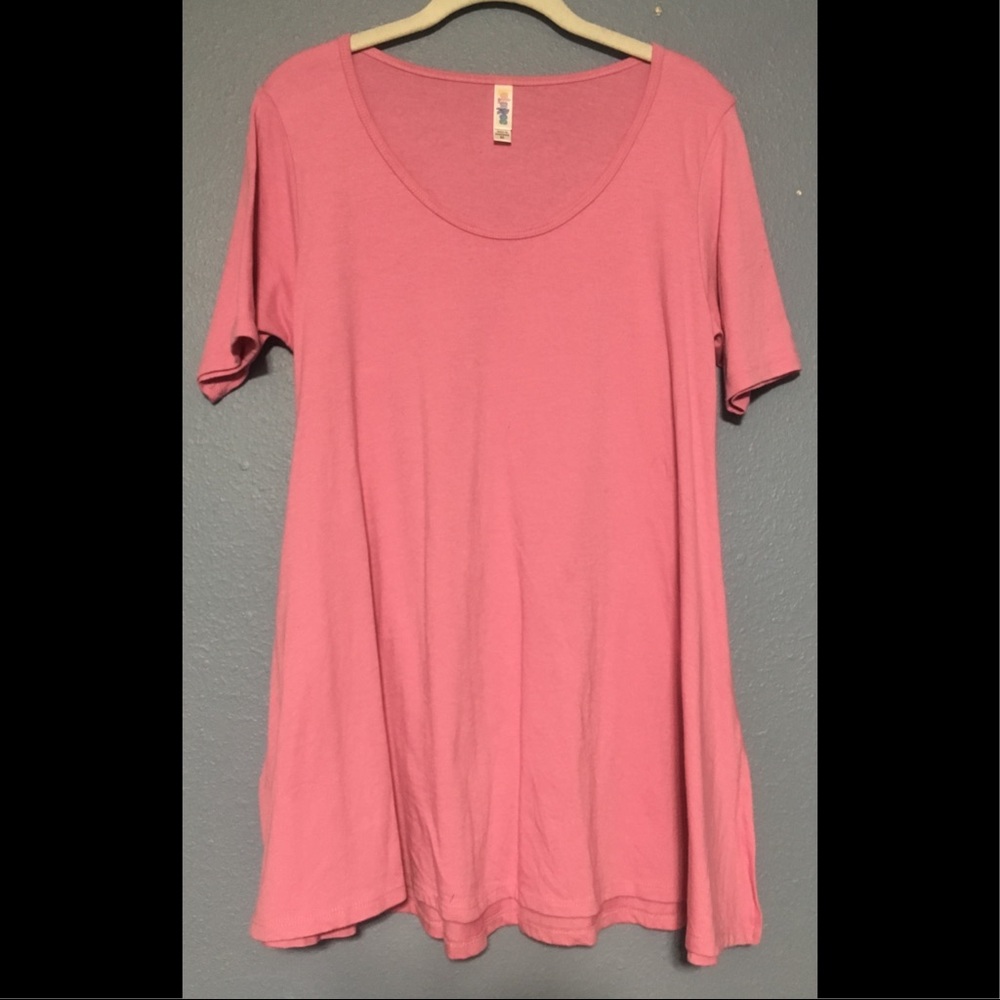 LuLaRoe XS Perfect Tee Solid Pink Cotton Feel